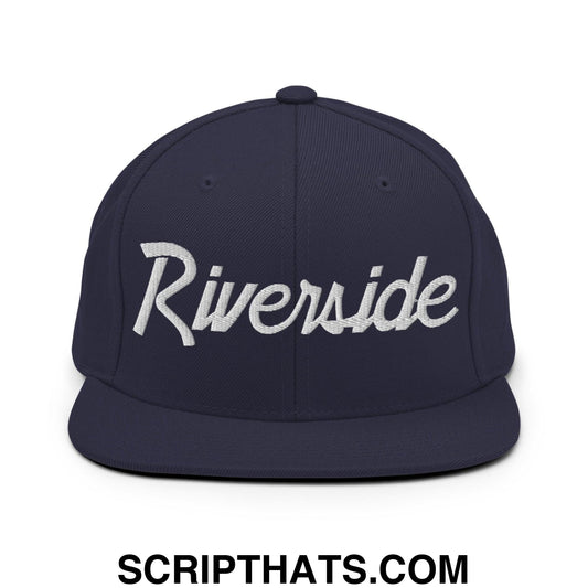 Riverside Script Snapback Hat Navy
