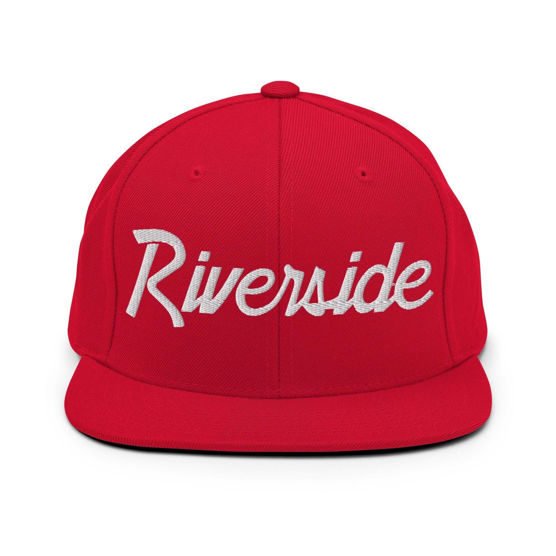 Riverside Script Snapback Hat Red