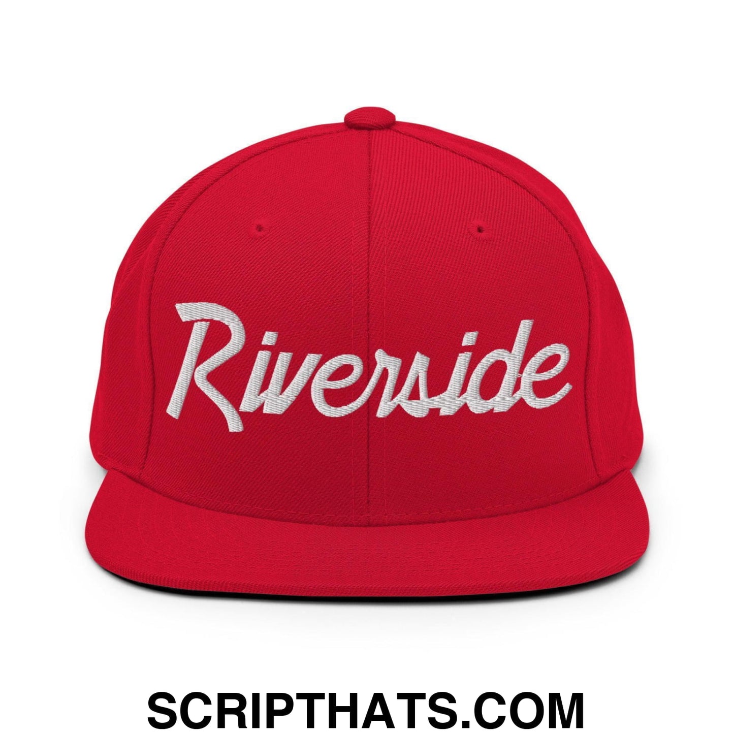 Riverside Script Snapback Hat Red