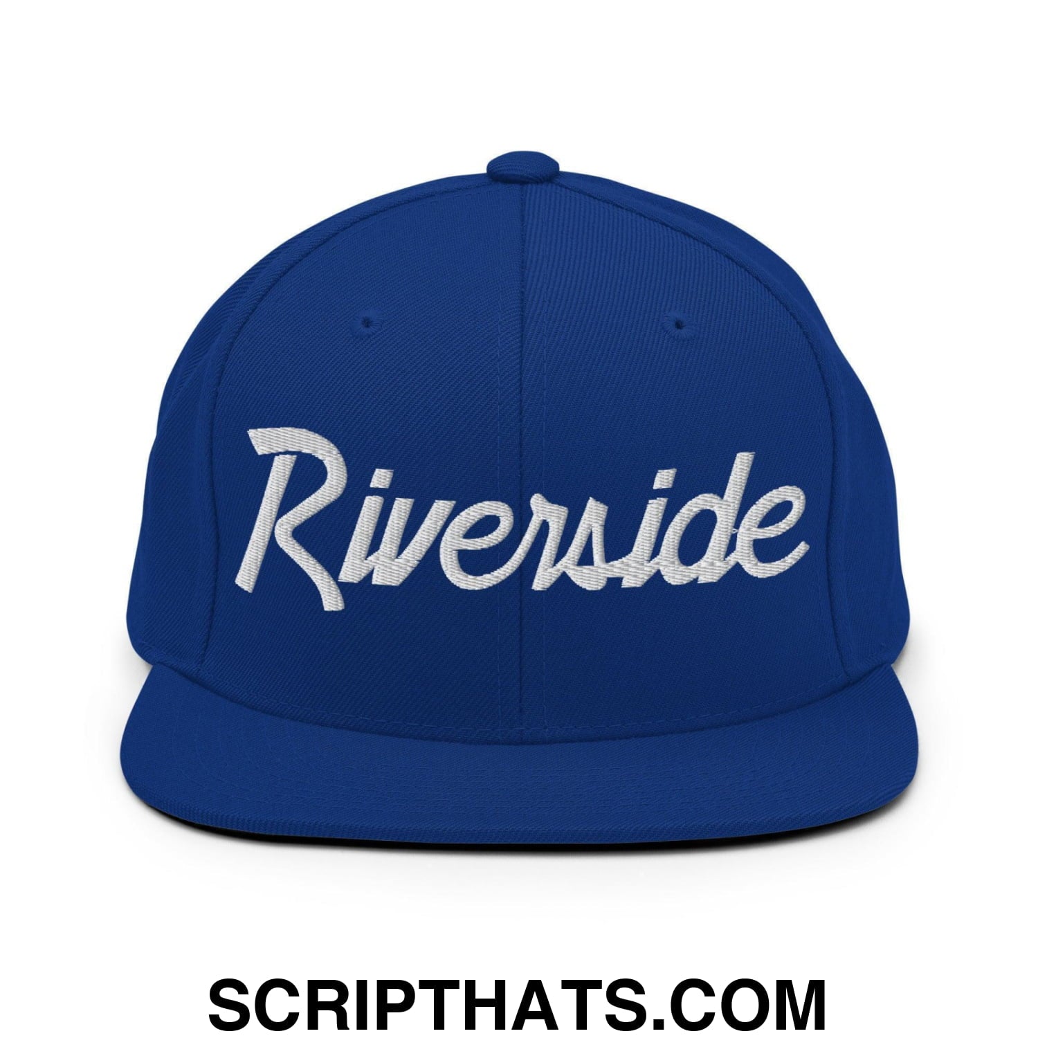 Riverside Script Snapback Hat Royal Blue