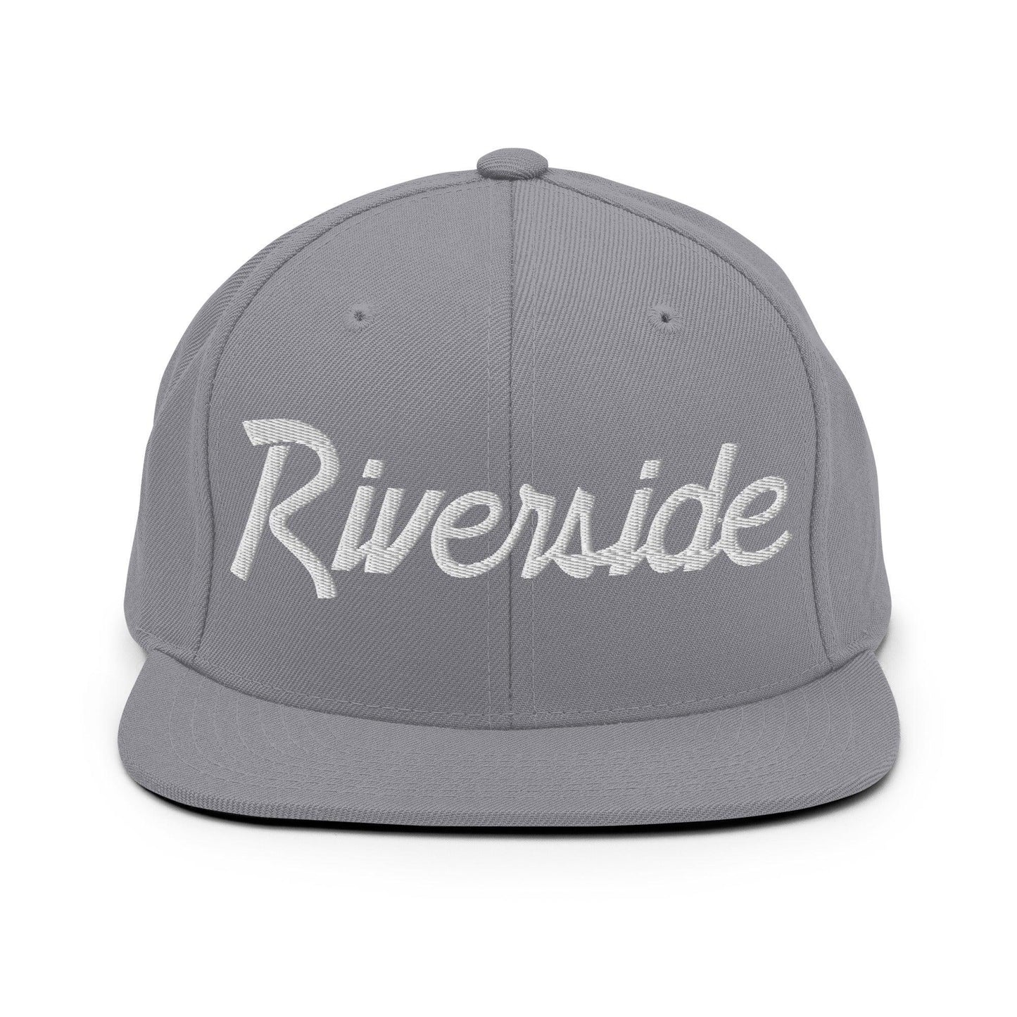 Riverside Script Snapback Hat Silver