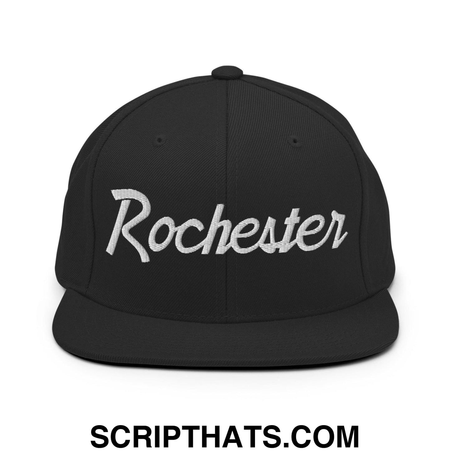 Rochester Script Snapback Hat Black