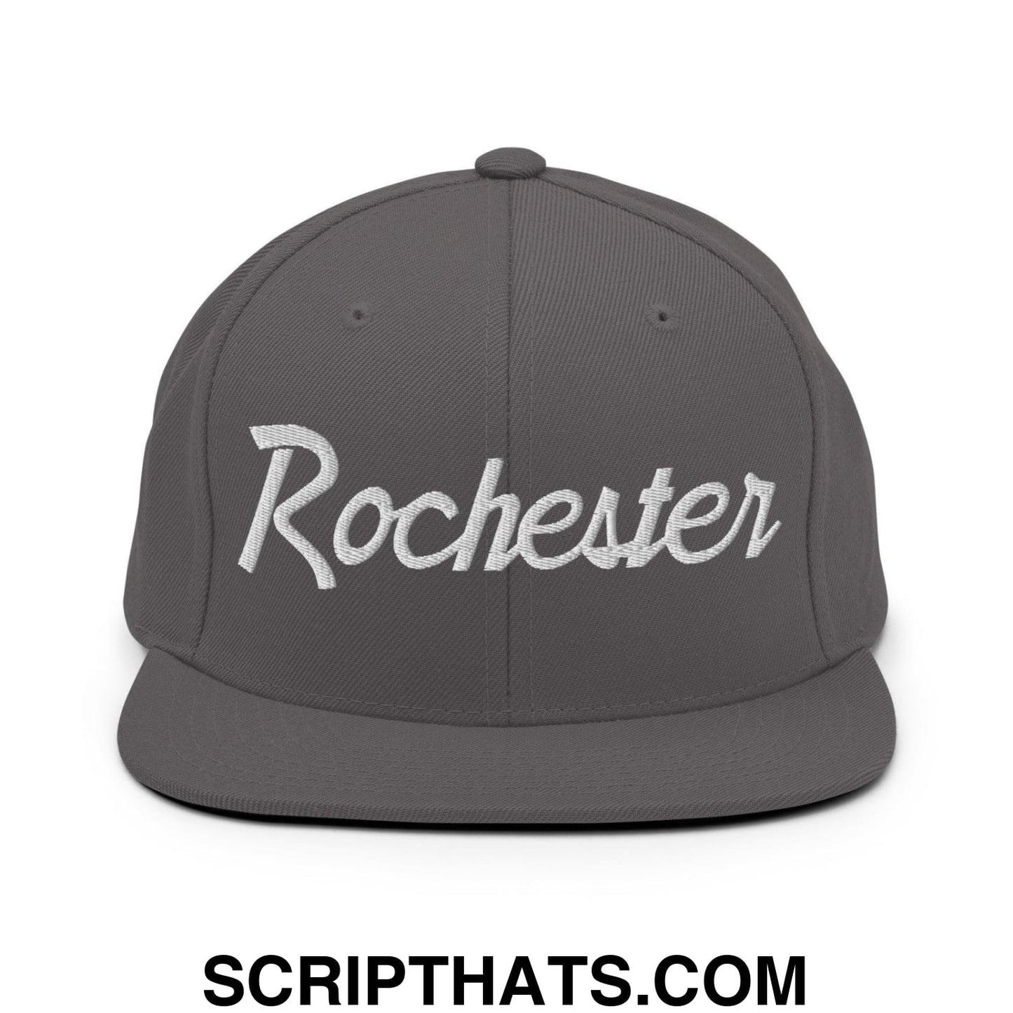 Rochester Script Snapback Hat Dark Grey