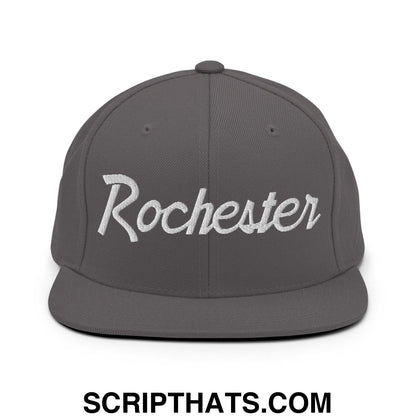 Rochester Script Snapback Hat Dark Grey
