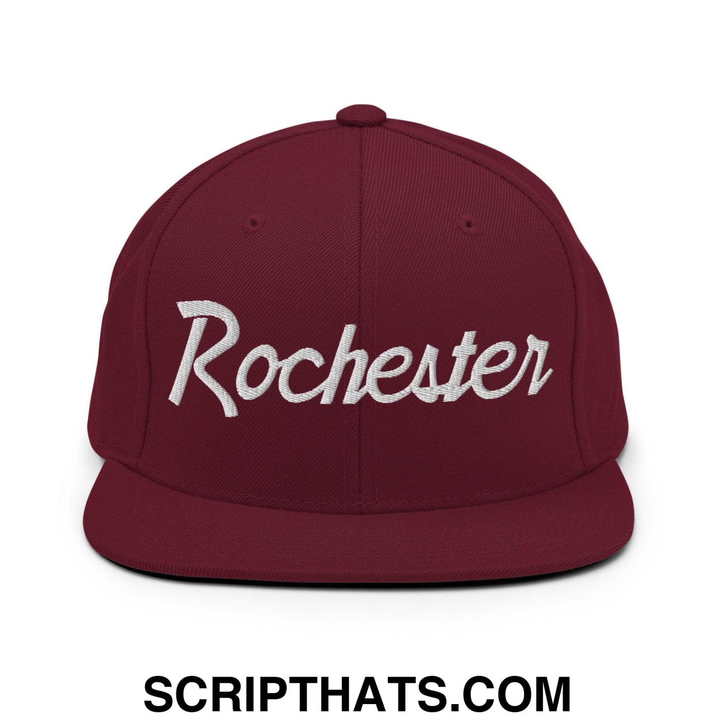 Rochester Script Snapback Hat Maroon