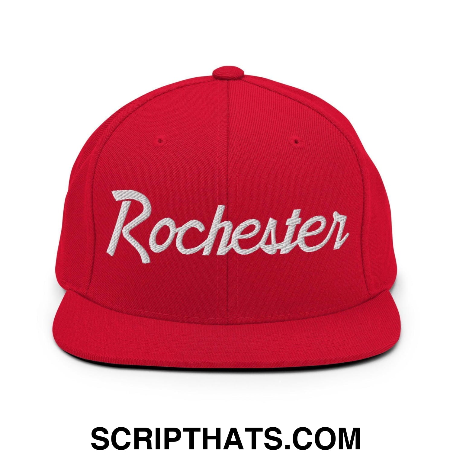 Rochester Script Snapback Hat Red
