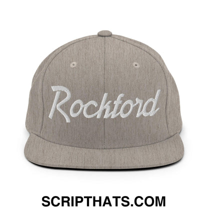 Rockford Script Snapback Hat Heather Grey