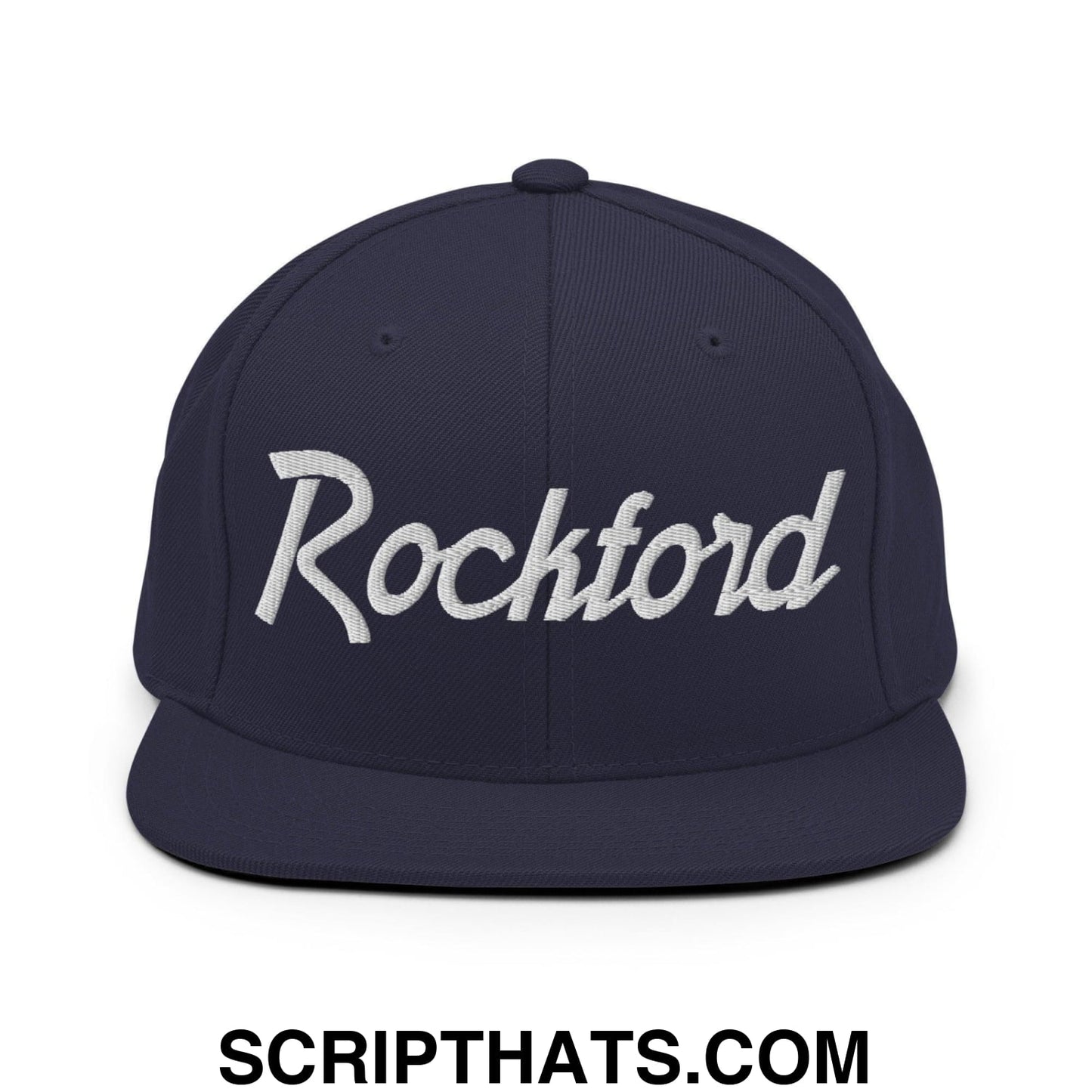 Rockford Script Snapback Hat Navy
