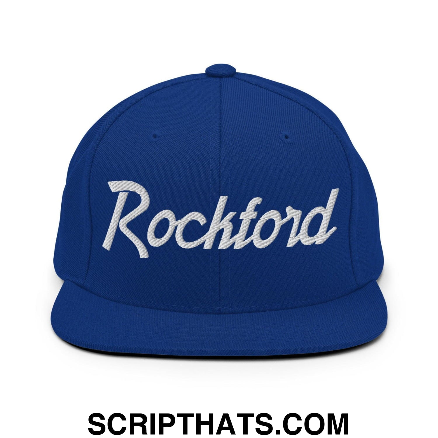Rockford Script Snapback Hat Royal Blue