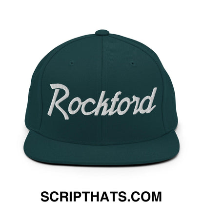 Rockford Script Snapback Hat Spruce