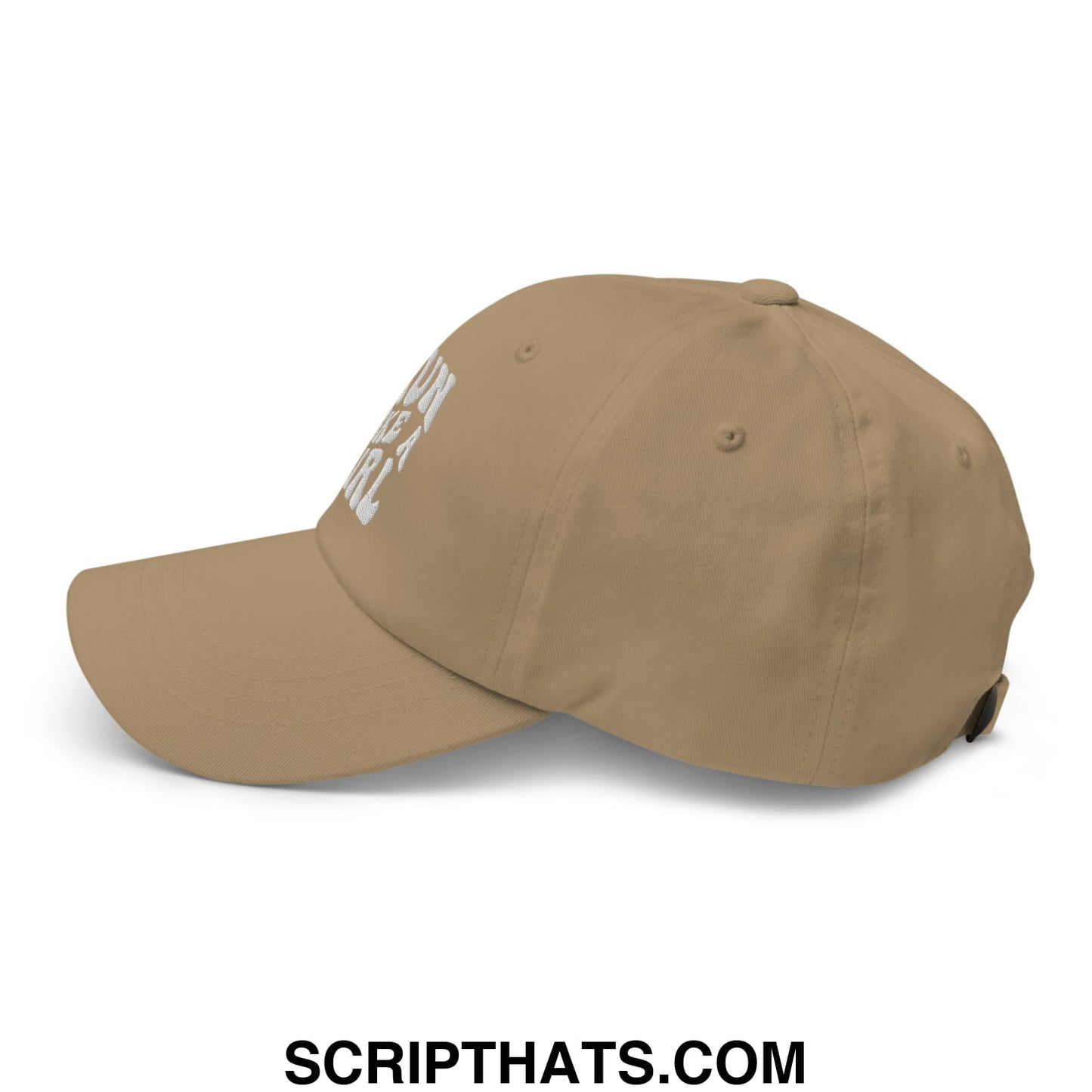 Run Like a Girl Embroidered Unstructured Dad Hat Khaki