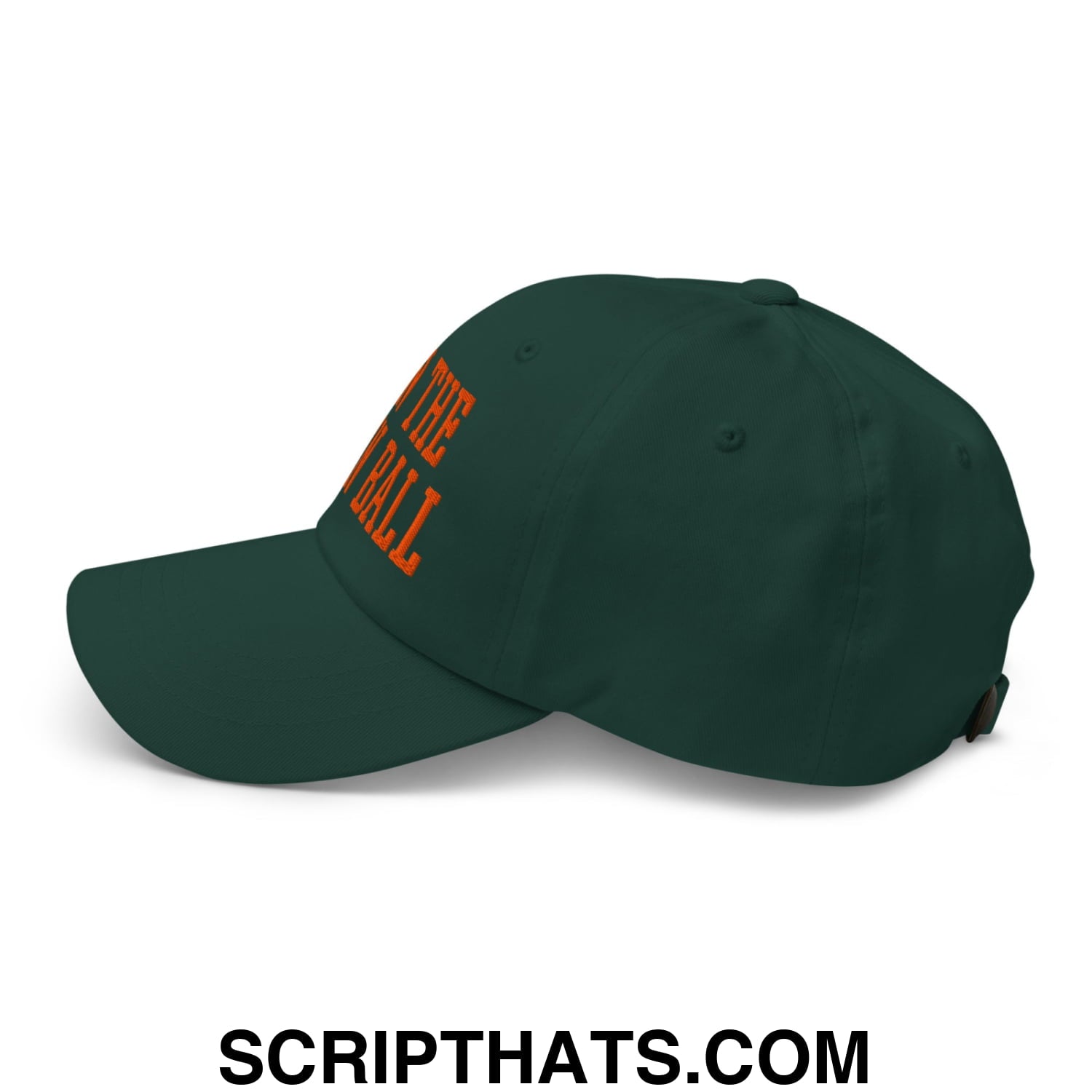 Run The Damn Ball Orange Embroidered Unstructured Dad Hat – Script