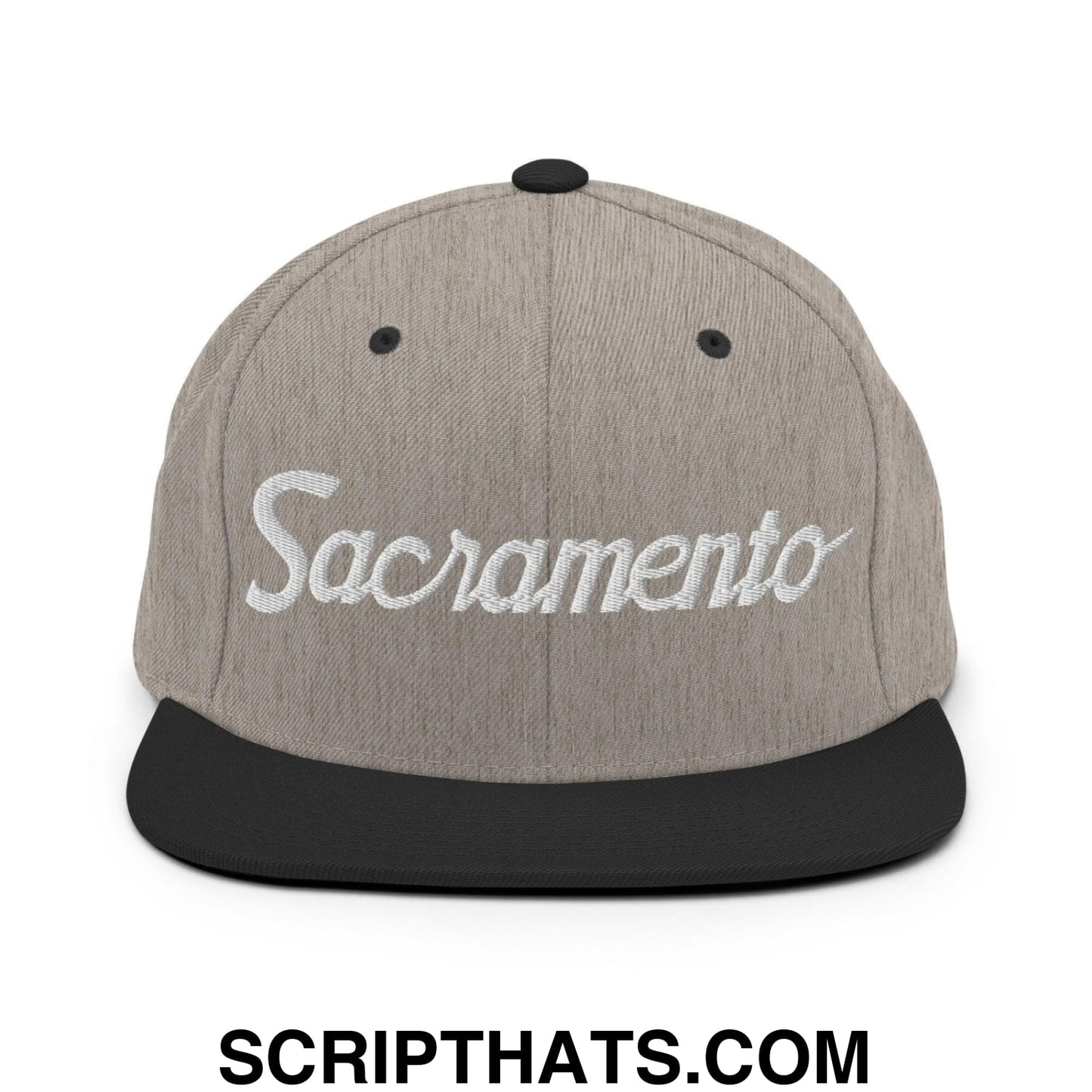 Sacramento Script Snapback Hat Heather Black