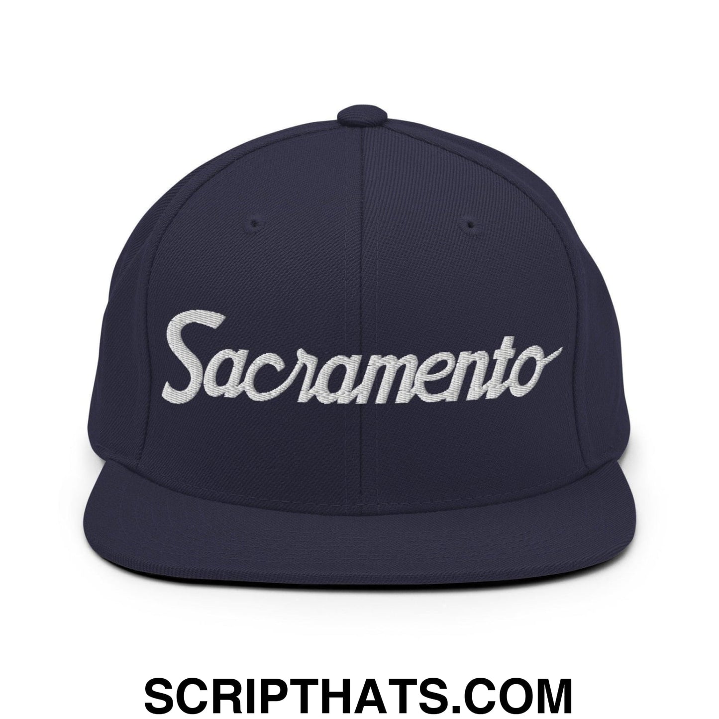 Sacramento Script Snapback Hat Navy