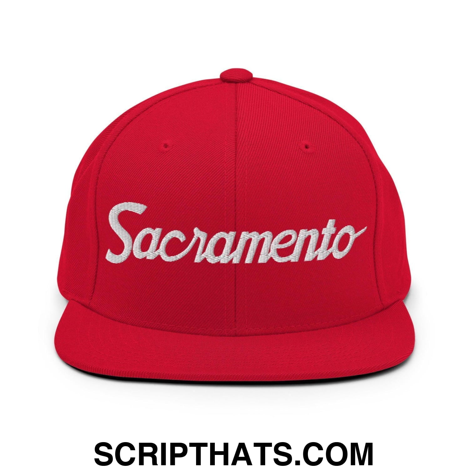Sacramento Script Snapback Hat Red