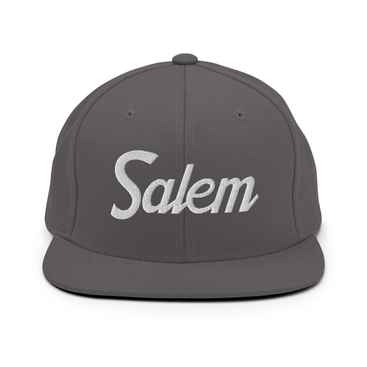 Salem Script Snapback Hat Dark Grey