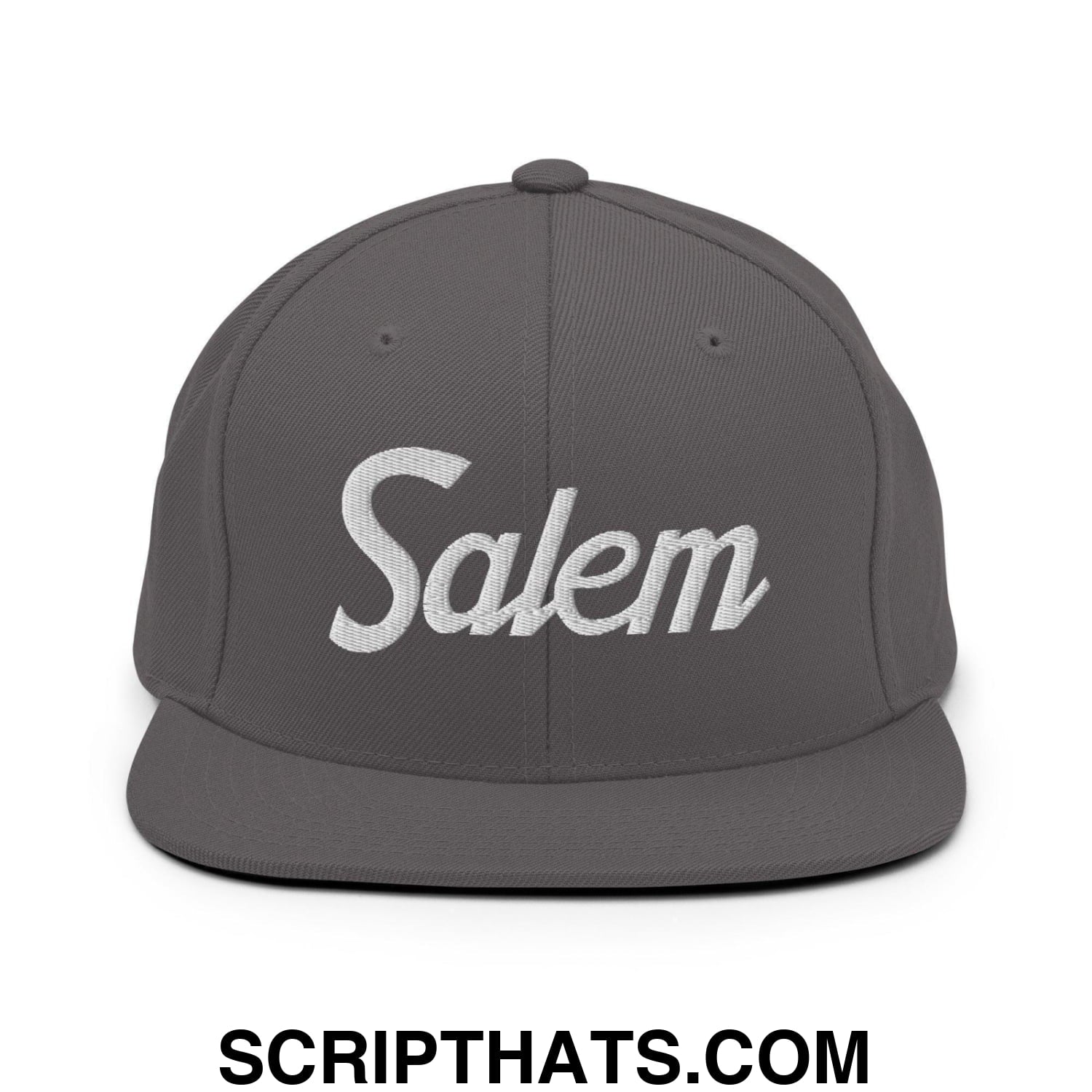 Salem Script Snapback Hat Dark Grey