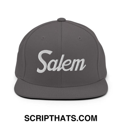 Salem Script Snapback Hat Dark Grey