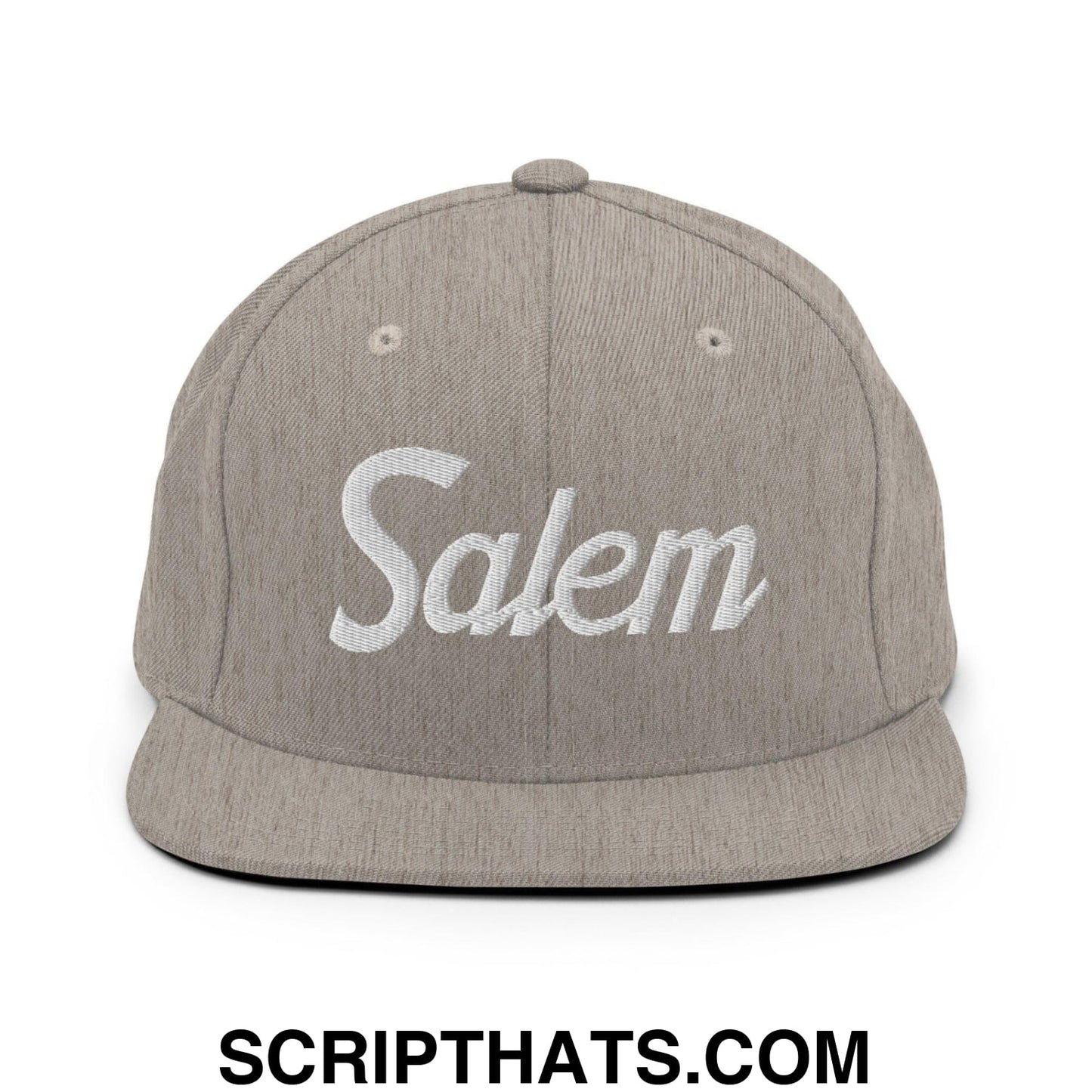 Salem Script Snapback Hat Heather Grey
