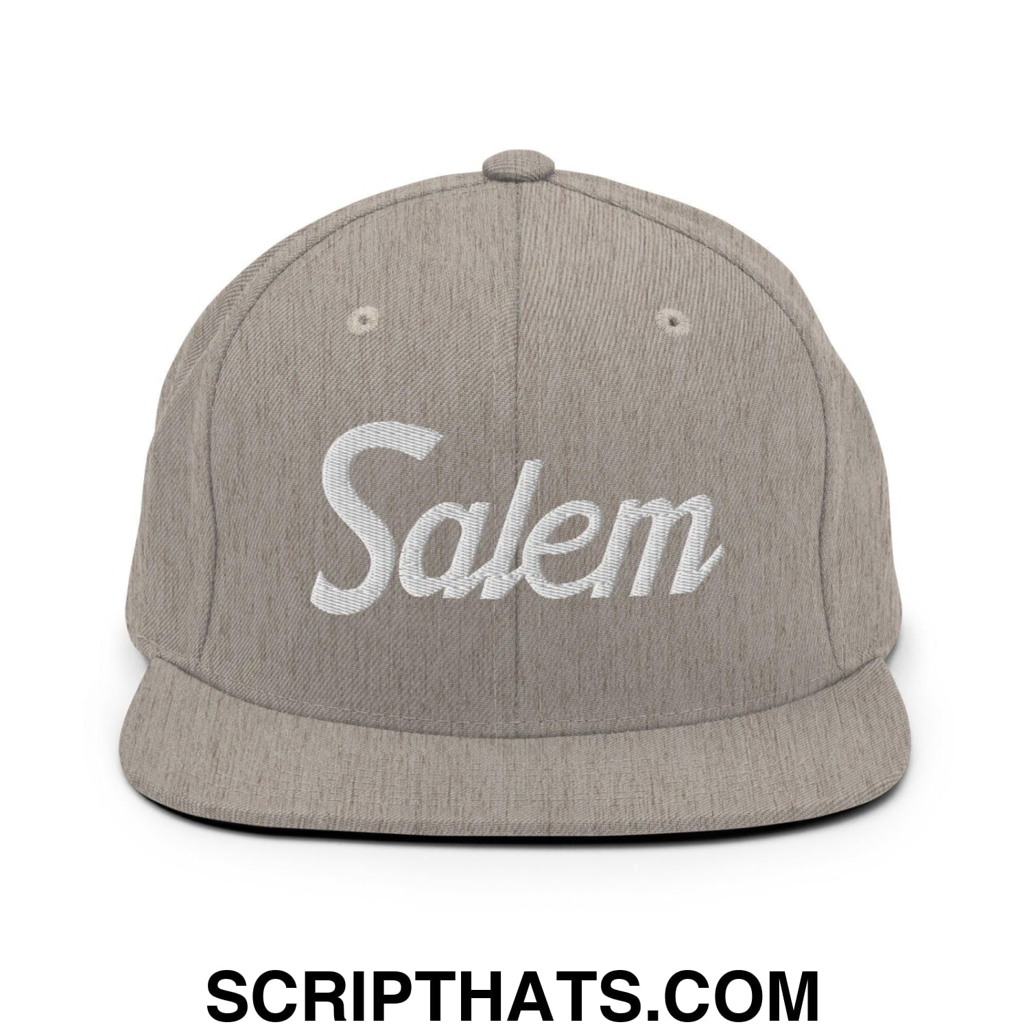 Salem Script Snapback Hat Heather Grey