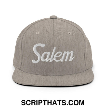 Salem Script Snapback Hat Heather Grey