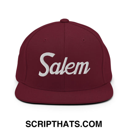 Salem Script Snapback Hat Maroon