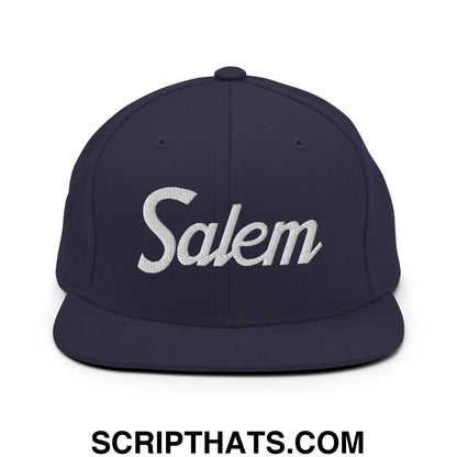 Salem Script Snapback Hat Navy
