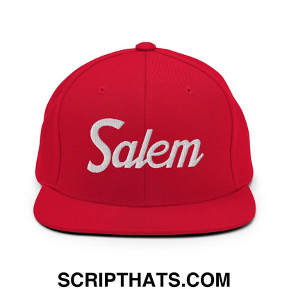 Salem Script Snapback Hat Red
