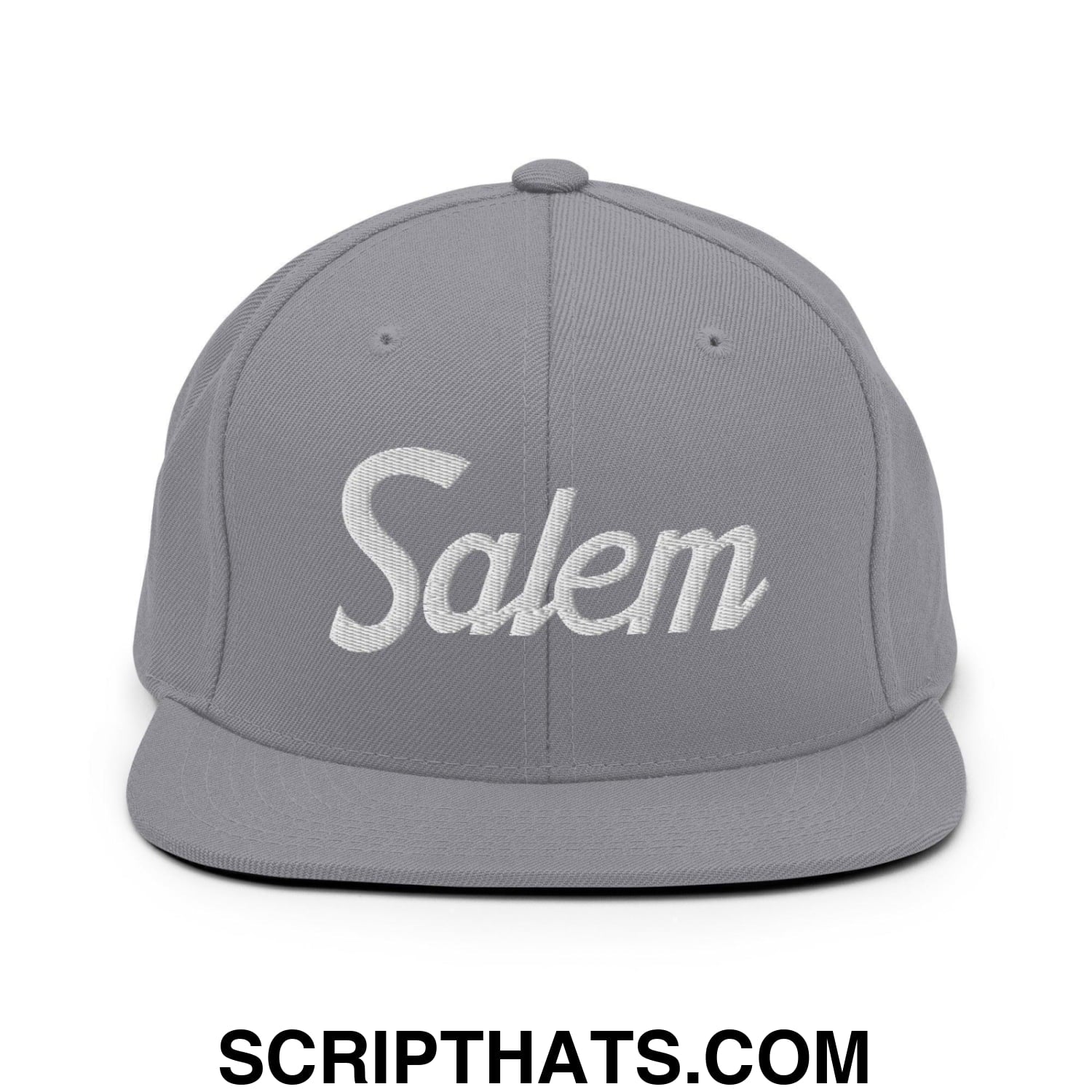 Salem Script Snapback Hat Silver