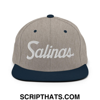 Salinas Script Snapback Hat Heather Grey Navy