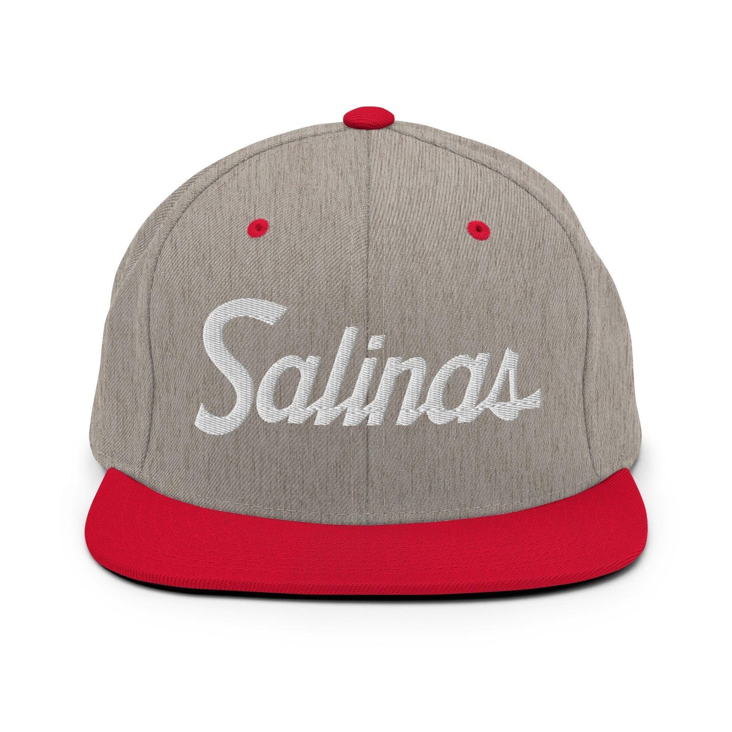 Salinas Script Snapback Hat Heather Grey/ Red