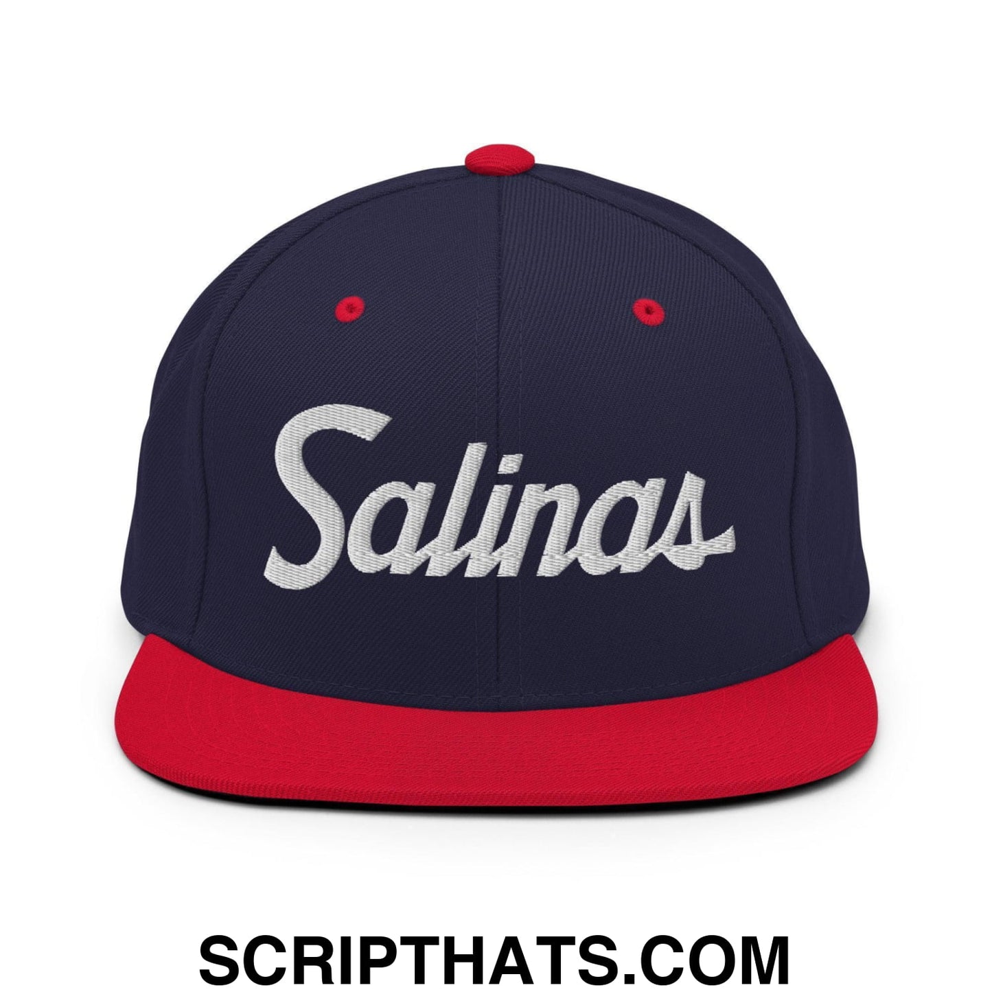 Salinas Script Snapback Hat Navy Red
