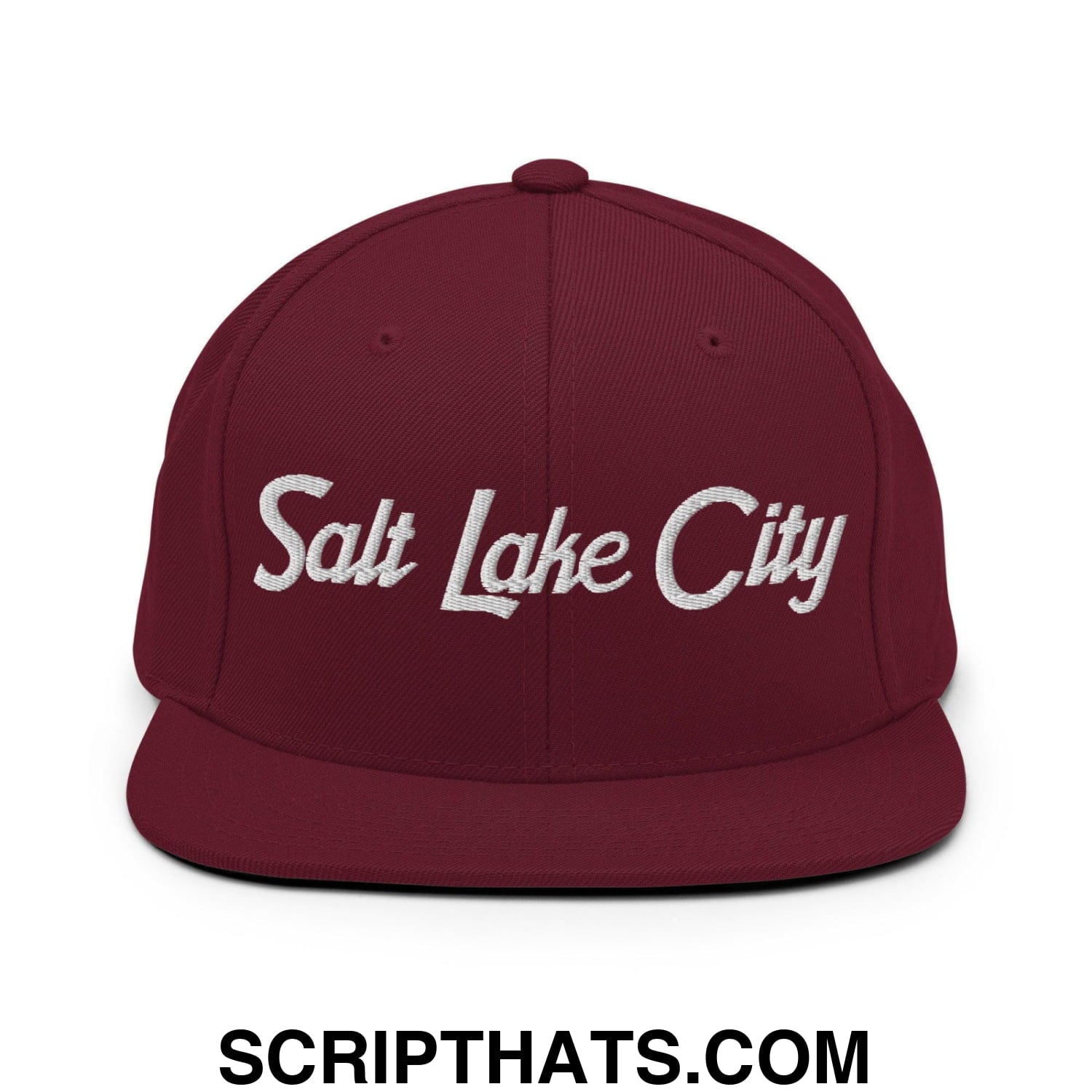 Salt Lake City Script Snapback Hat Maroon