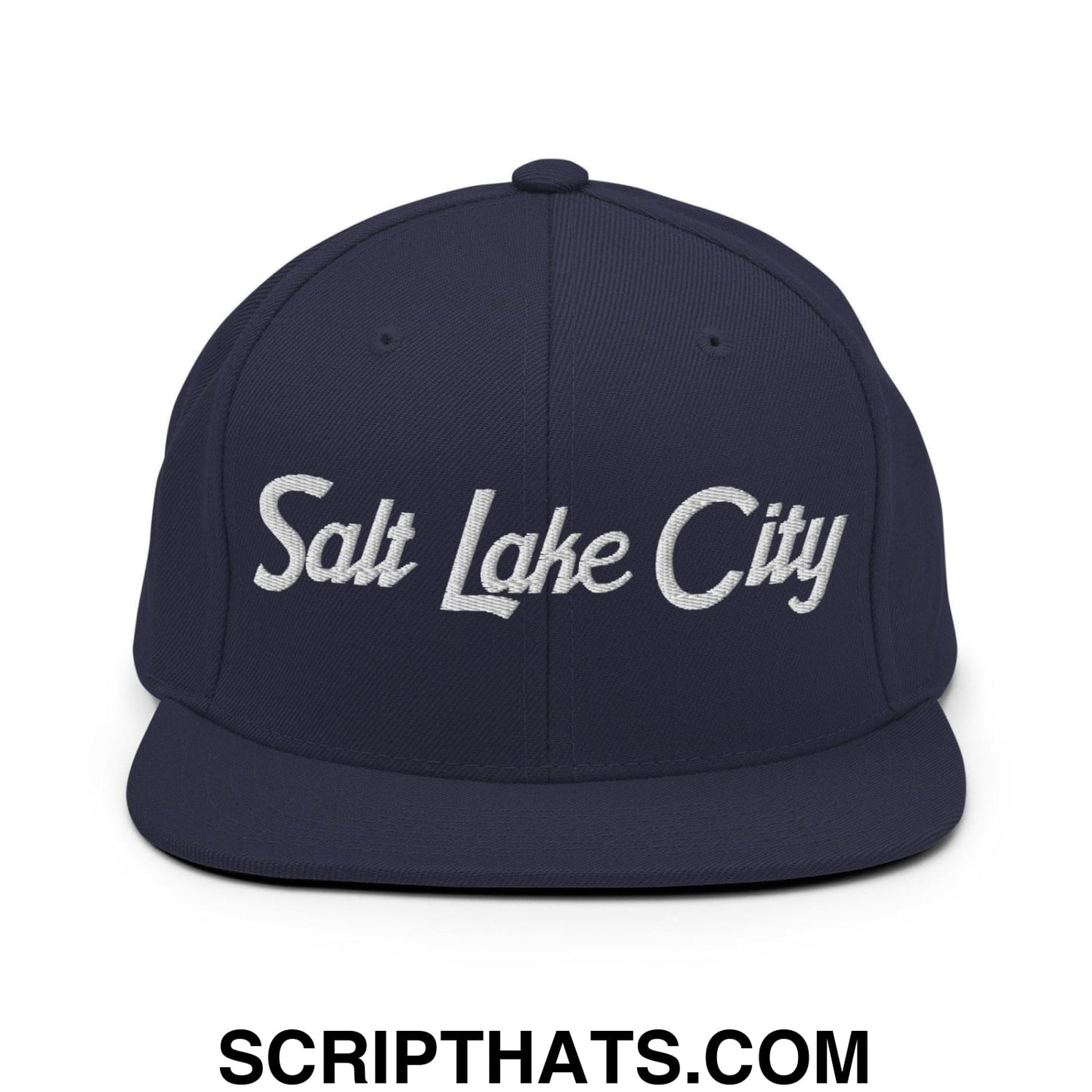 Salt Lake City Script Snapback Hat Navy
