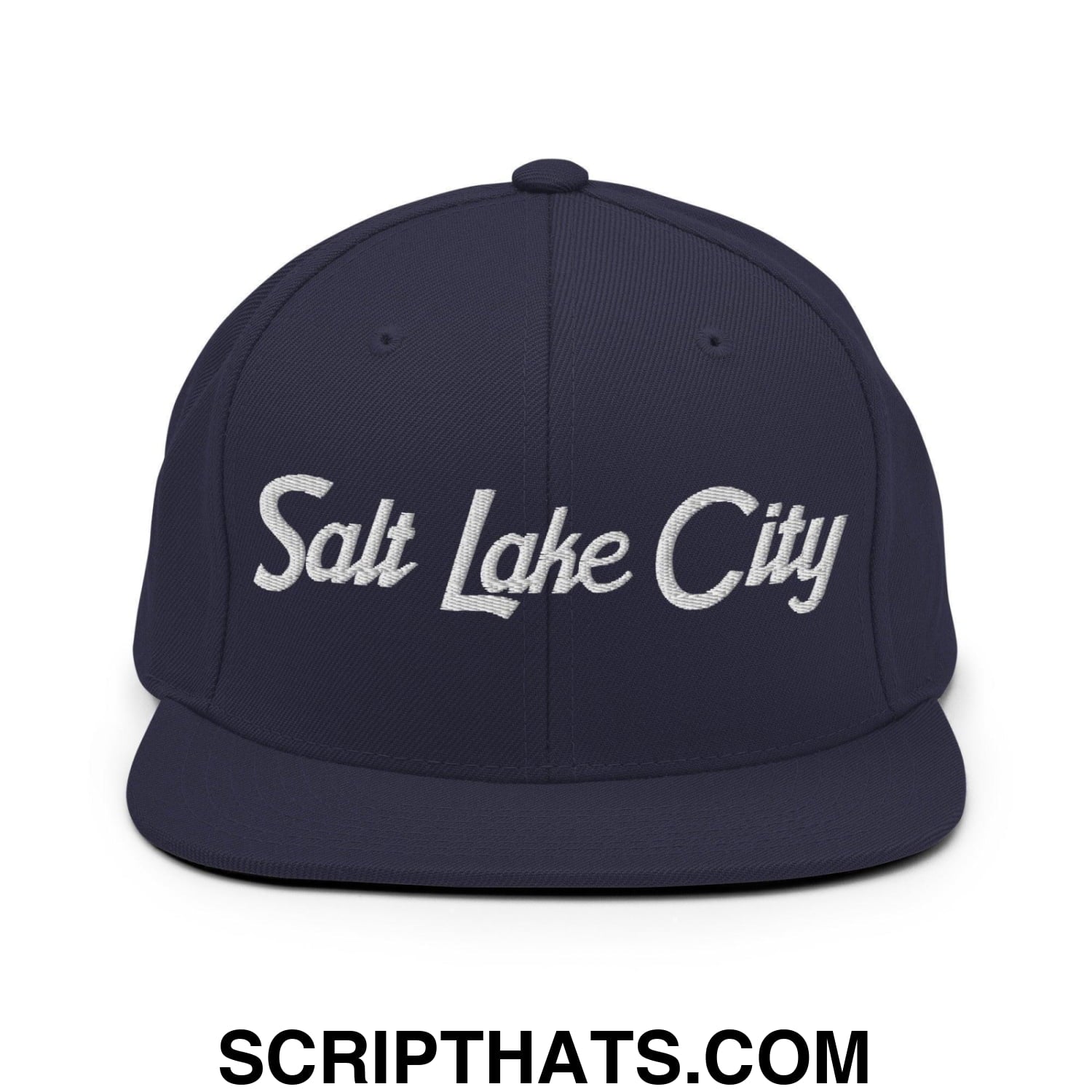 Salt Lake City Script Snapback Hat Navy