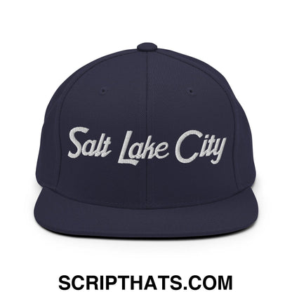 Salt Lake City Script Snapback Hat Navy