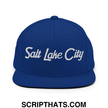 Salt Lake City Script Snapback Hat Royal Blue