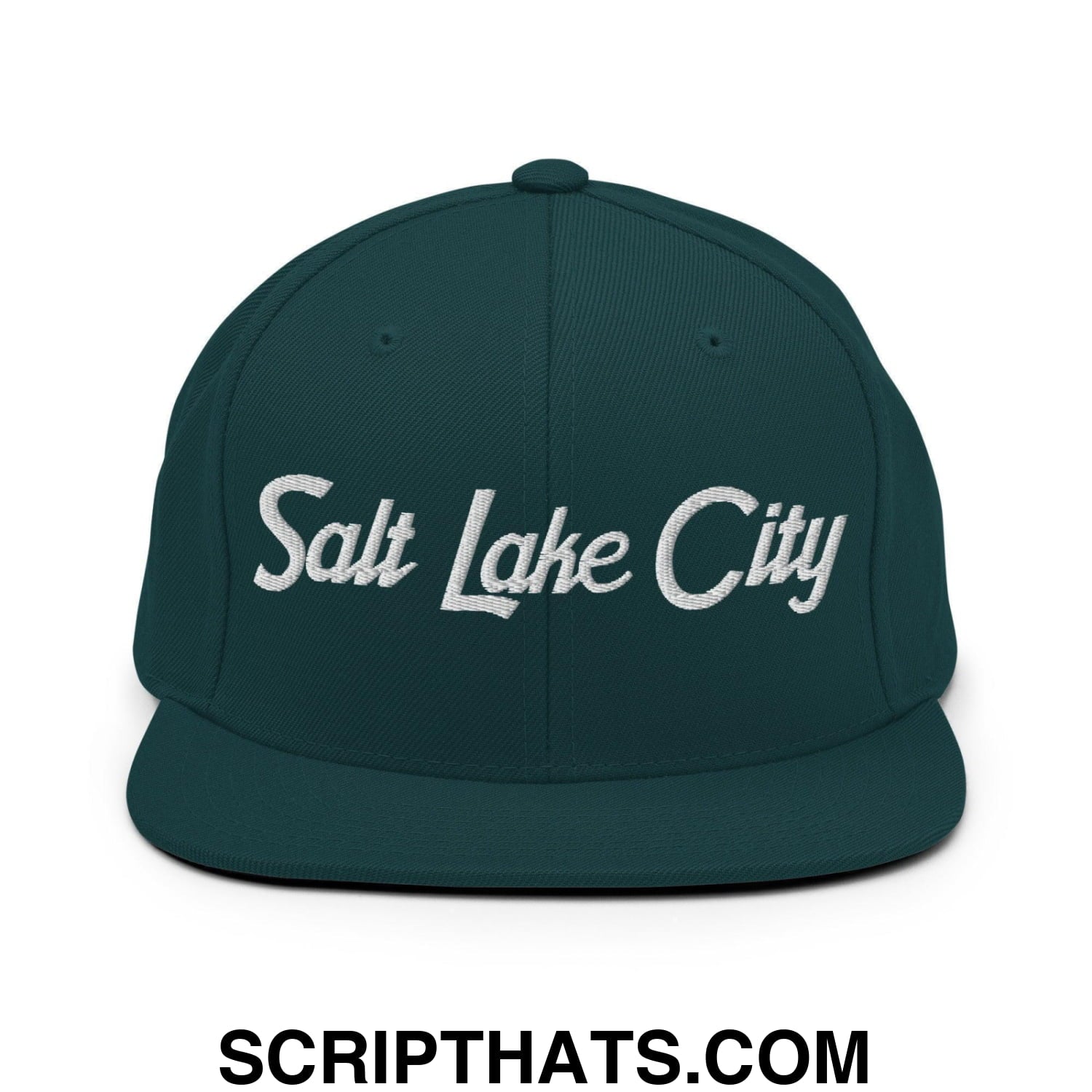 Salt Lake City Script Snapback Hat Spruce