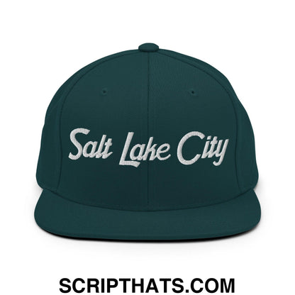 Salt Lake City Script Snapback Hat Spruce