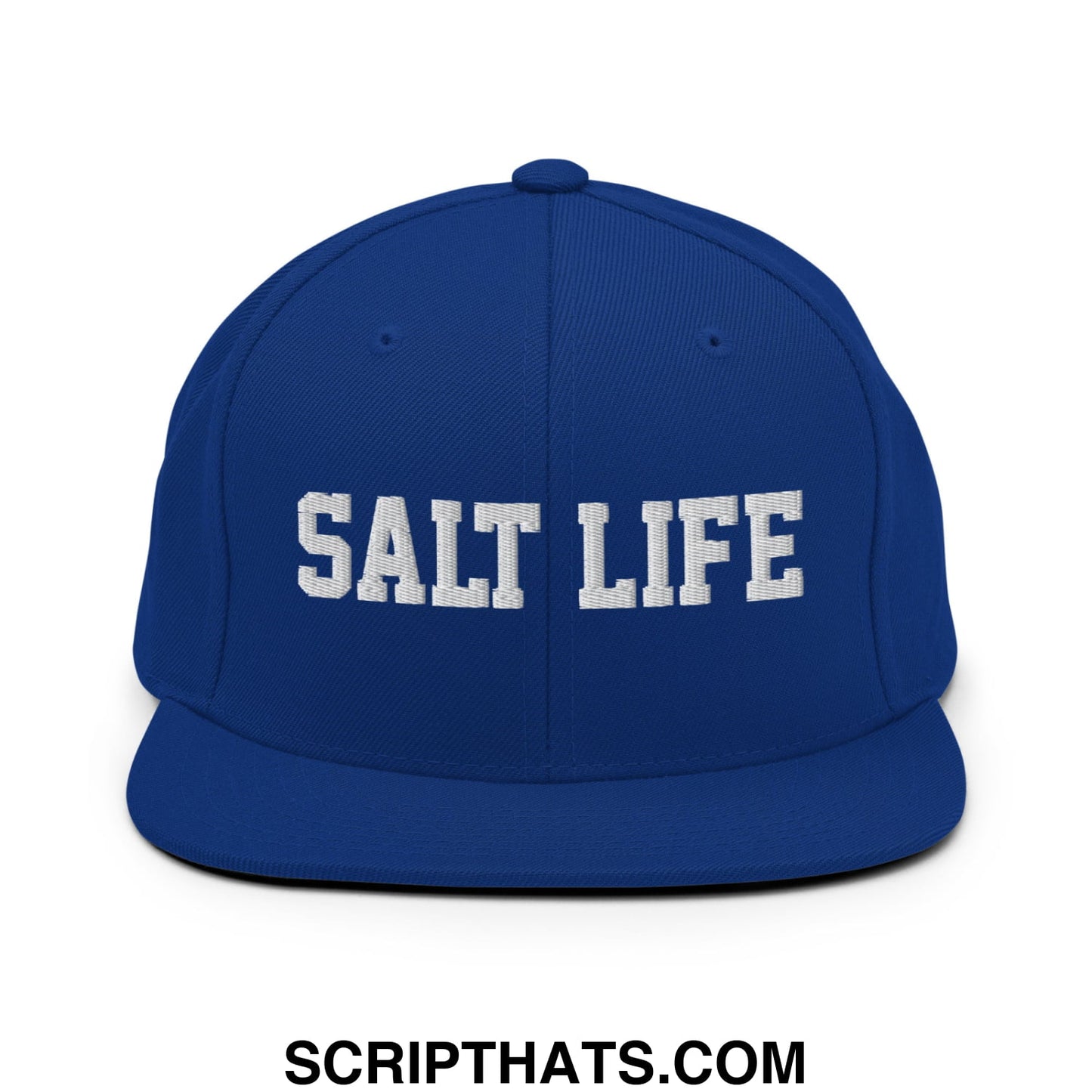 Salt Life Embroidered Flat Bill Brim Snapback Hat Royal Blue