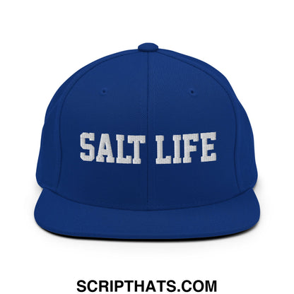 Salt Life Embroidered Flat Bill Brim Snapback Hat Royal Blue