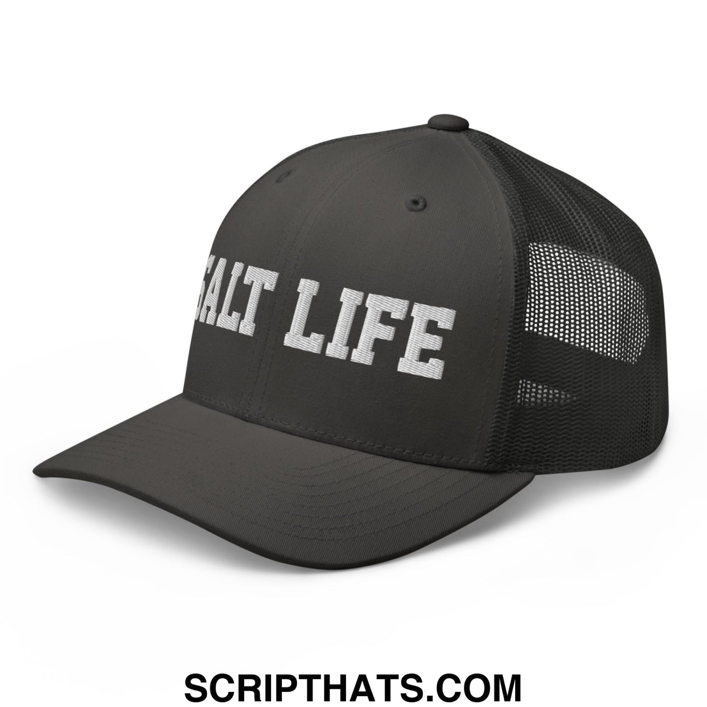 Salt Life Embroidered Mesh Trucker Hat Charcoal