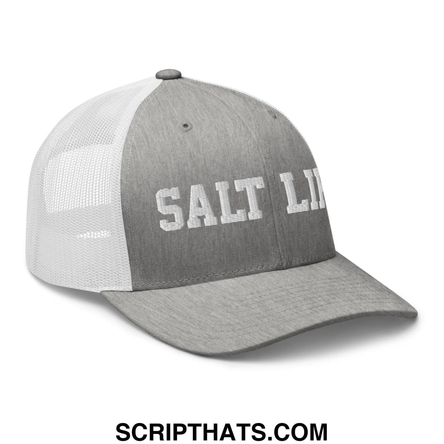 Salt Life Embroidered Mesh Trucker Hat Heather Grey White