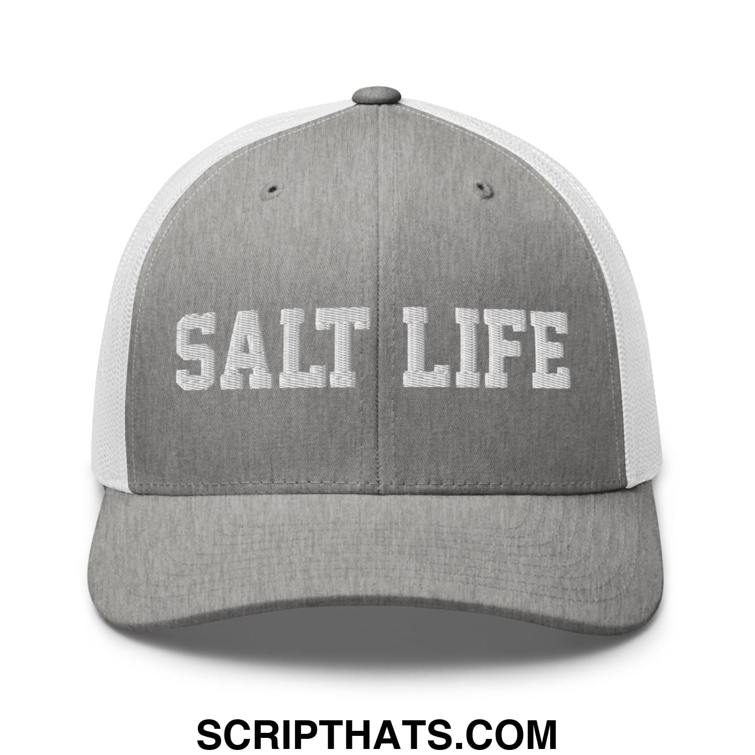 Salt Life Embroidered Mesh Trucker Hat Heather Grey White