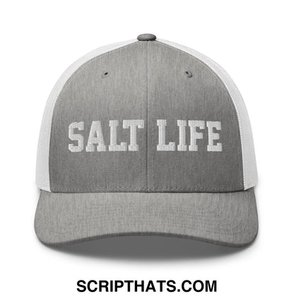 Salt Life Embroidered Mesh Trucker Hat Heather Grey White