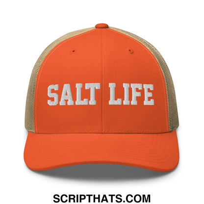 Salt Life Embroidered Mesh Trucker Hat Rustic Orange Khaki