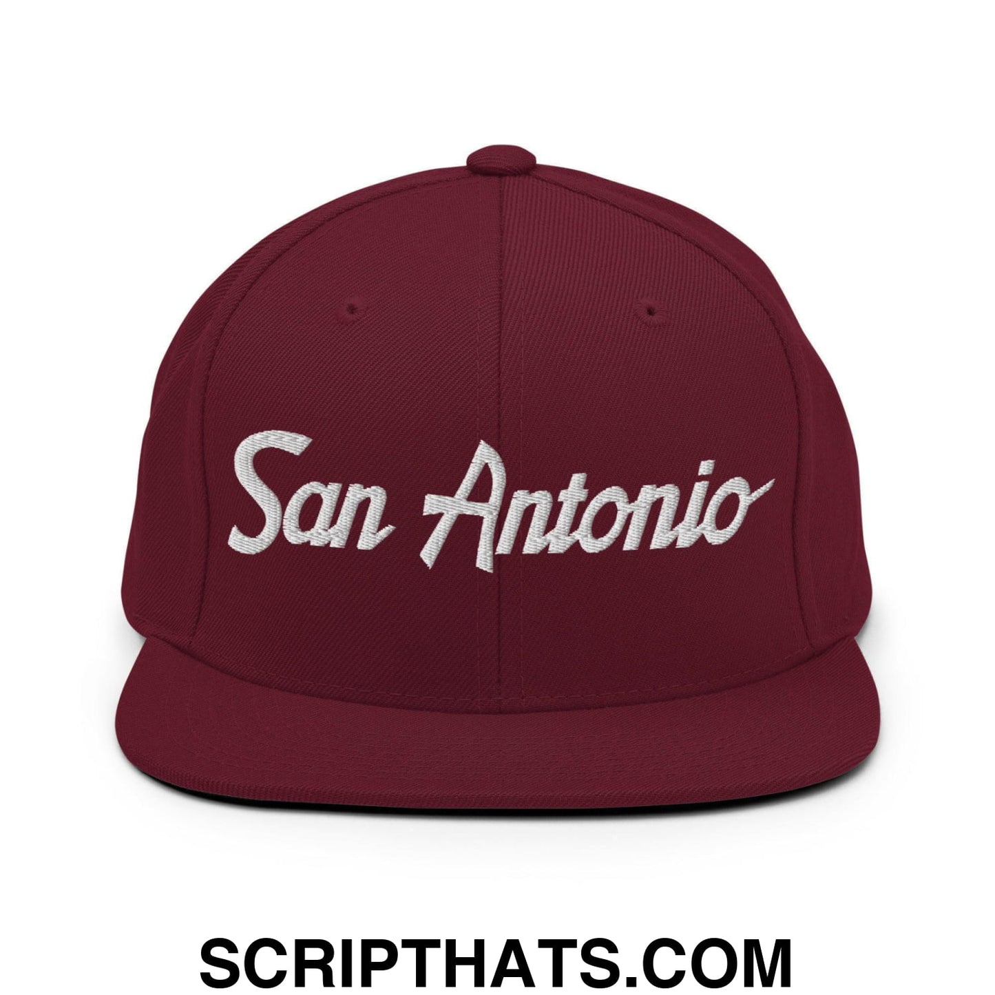 San Antonio Script Snapback Hat Maroon