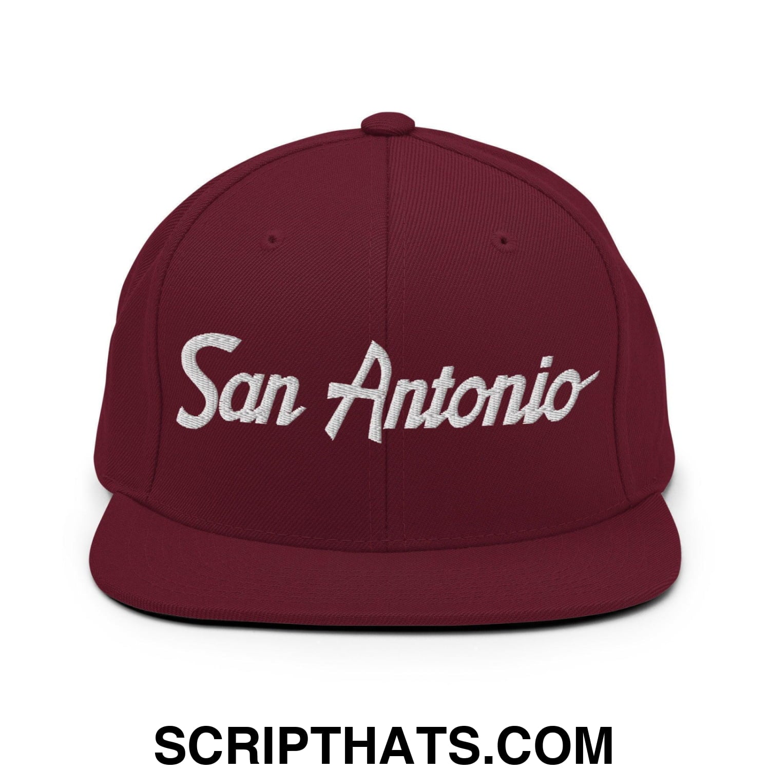 San Antonio Script Snapback Hat Maroon
