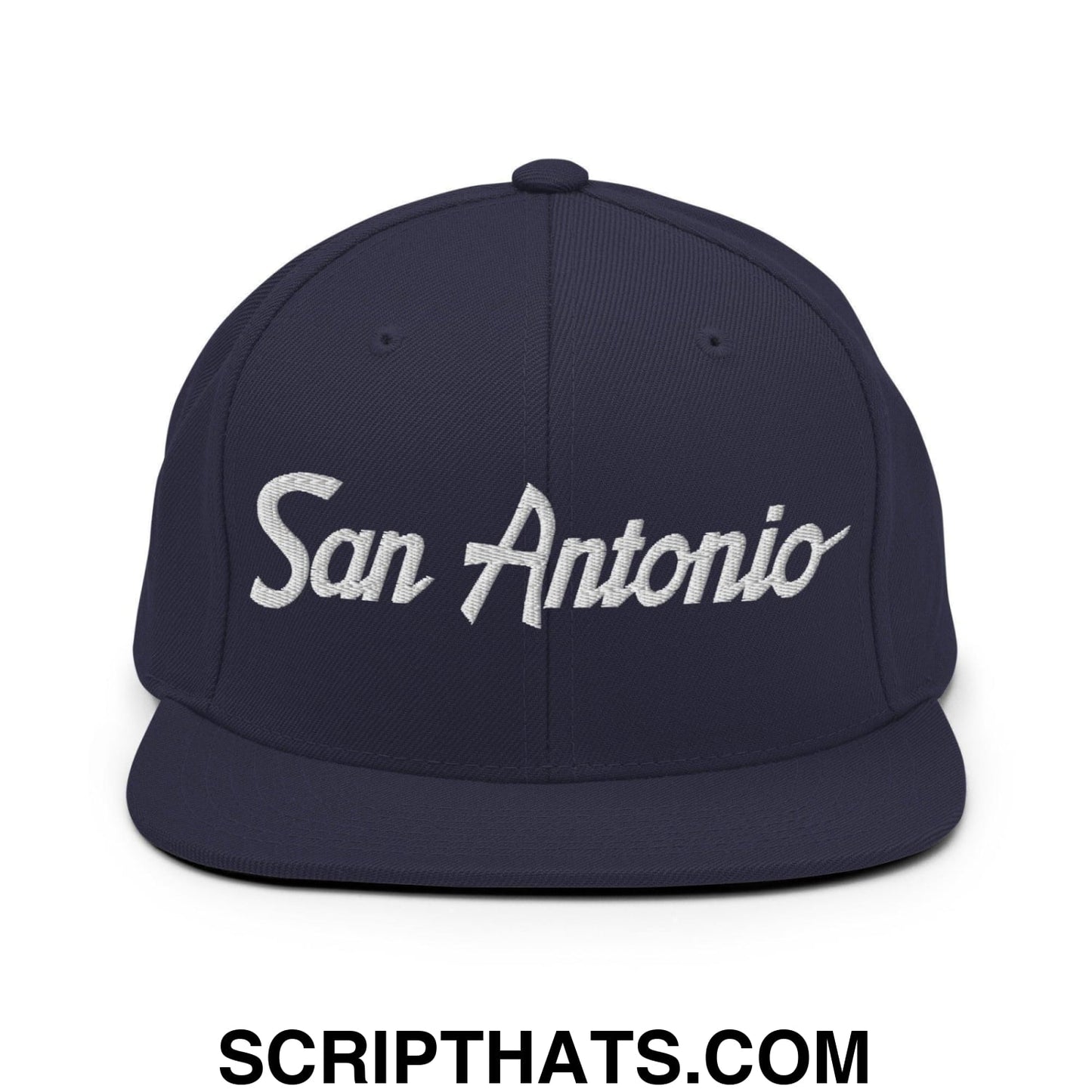 San Antonio Script Snapback Hat Navy