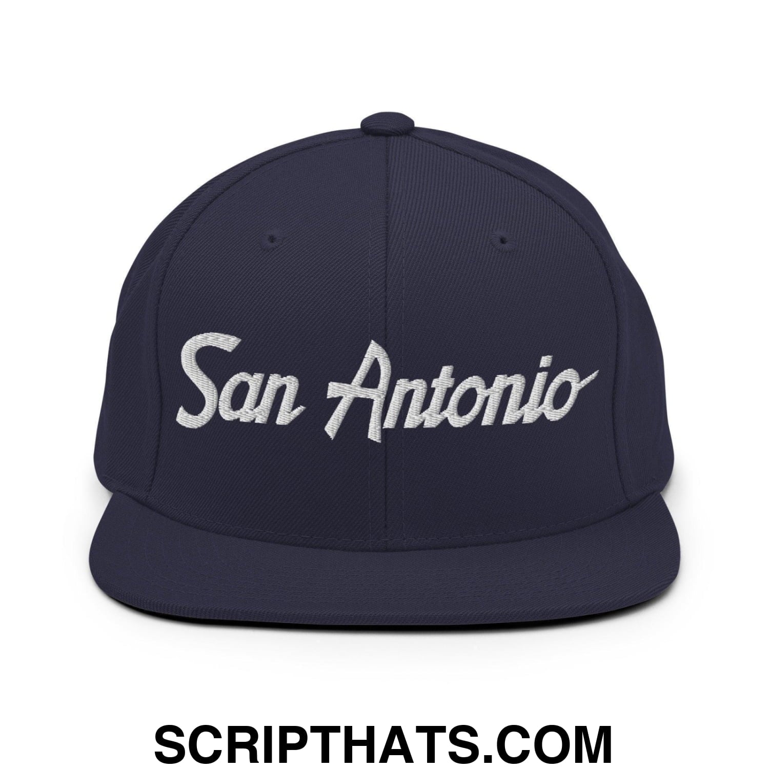 San Antonio Script Snapback Hat Navy